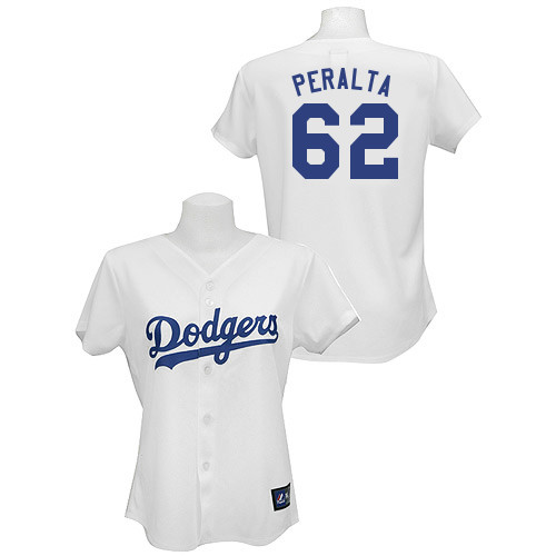 Joel Peralta #62 mlb Jersey-L A Dodgers Women's Authentic Home White Baseball Jersey